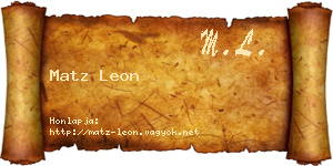 Matz Leon névjegykártya